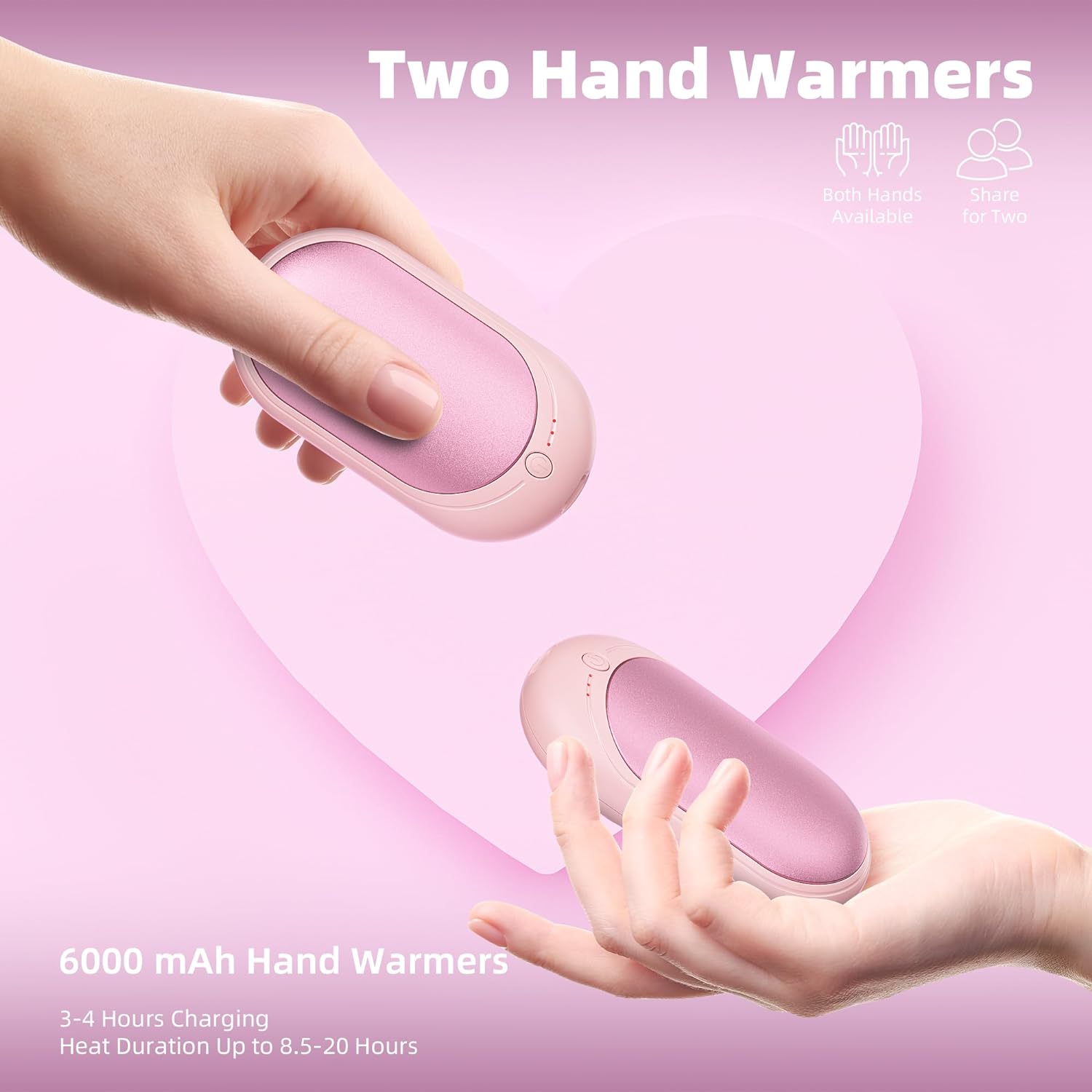 Xtao 2-Pack Hand Warmer Rechargeable, Upgraded 2-in-1 6000mAh Electric Hand Warmers, Portable USB Reusable Handwarmer, for Outdoor Camping, Skiing, Hunting, Golf, Gift for Women Kid or Reno Patient Xtao 2-Pack Hand Warmer Rechargeable, Upgraded 2-in-1 6000mAh Electric Hand Warmers, Portable USB Reusable Handwarmer, for Outdoor Camping, Skiing, Hunting, Golf, Gift for Women Kid or Reno Patient